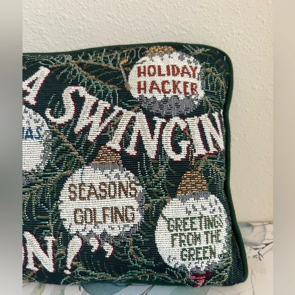 Vintage holiday cross stitch golf pillow